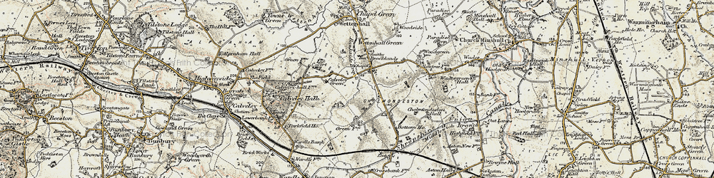 Old map of Cholmondeston in 1902-1903