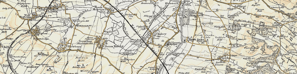 Old map of Cholsey in 1897-1898