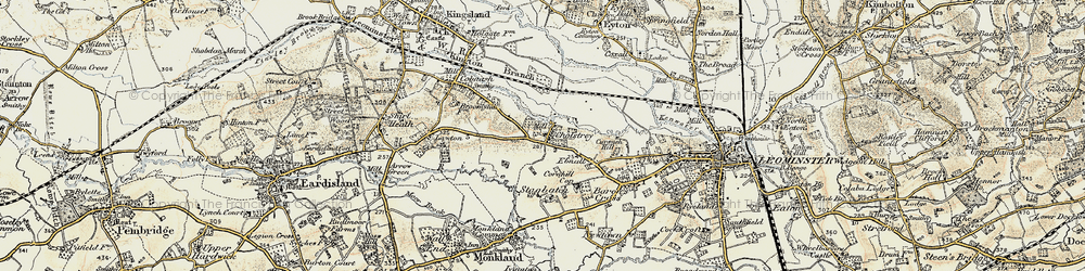 Old map of Cholstrey in 1900-1903