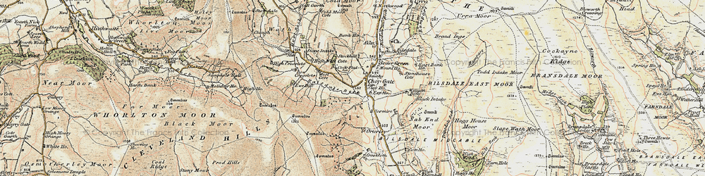 Old map of Barker's Crags in 1903-1904