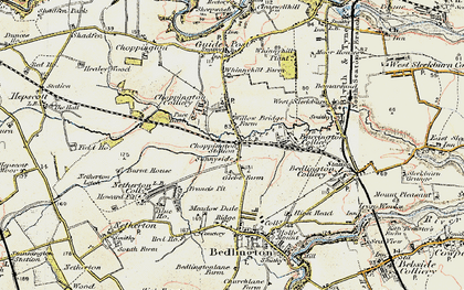 Old map of Choppington in 1901-1903