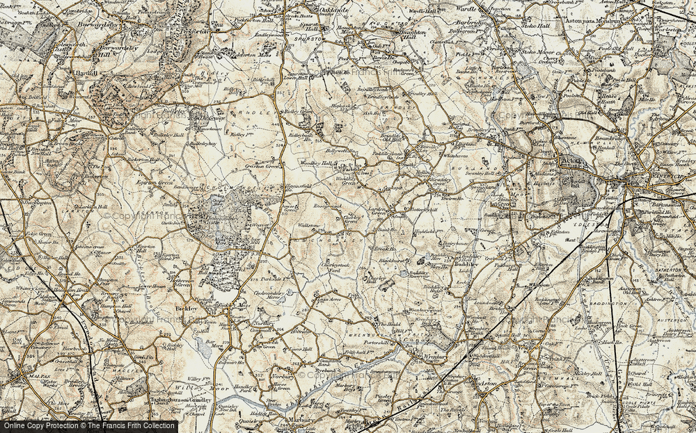 Old Map of Historic Map covering Chorley Green in 1902