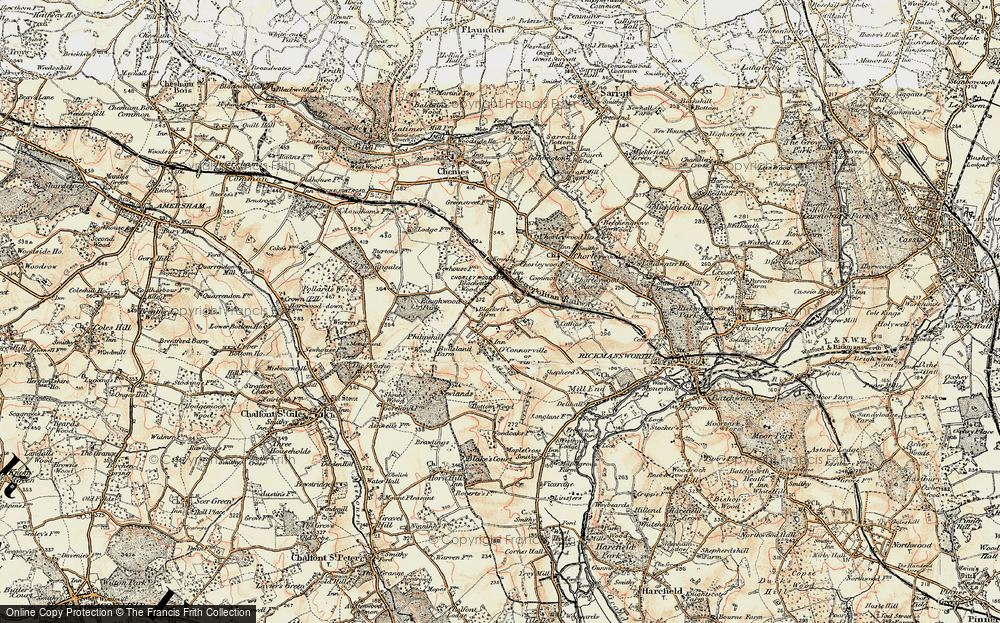 Old Map of Chorleywood Bottom, 1897-1898 in 1897-1898