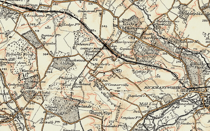 Old map of Chorleywood Bottom in 1897-1898