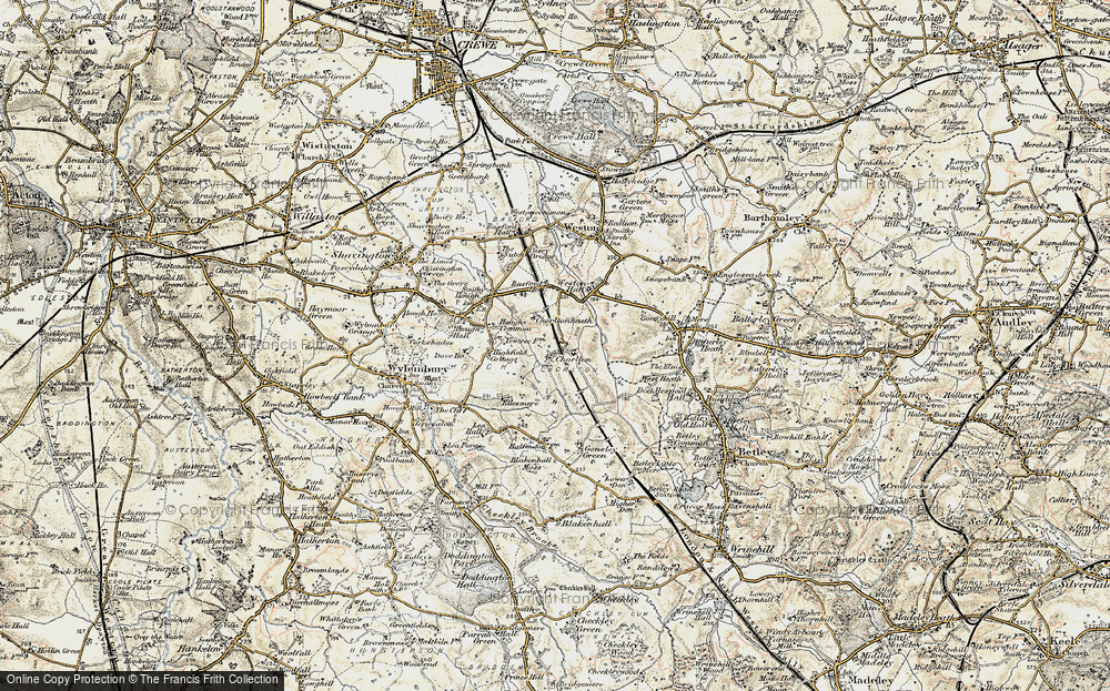 Old Map of Chorlton, 1902 in 1902