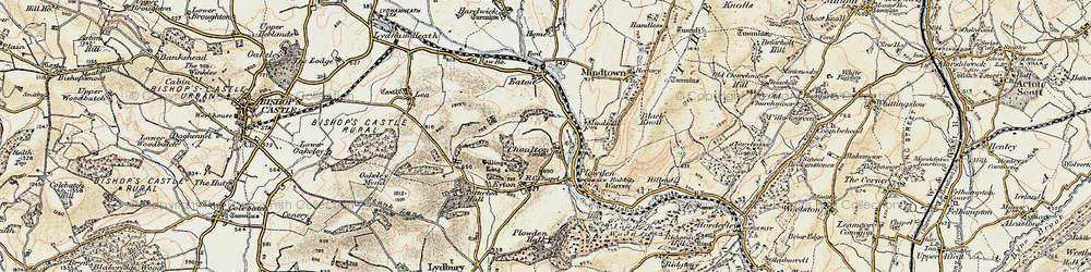 Old map of Choulton in 1902-1903