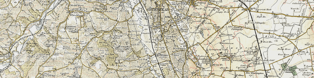 Old map of Chowdene in 1901-1904