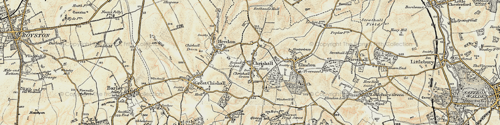Old map of Chrishall in 1898-1901