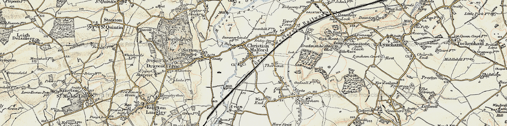 Old map of Christian Malford in 1898-1899