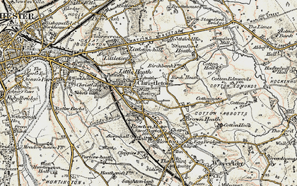 Old map of Christleton in 1902-1903