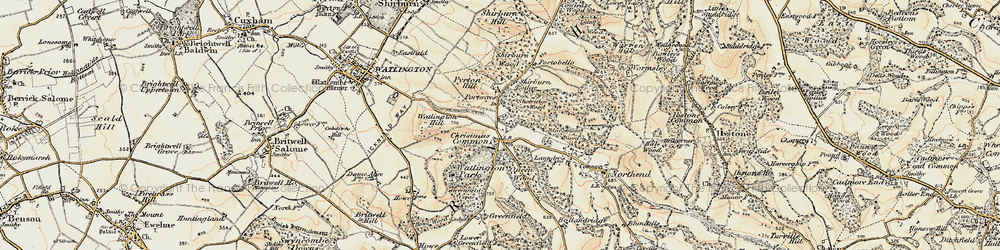 Old map of Christmas Common in 1897-1898