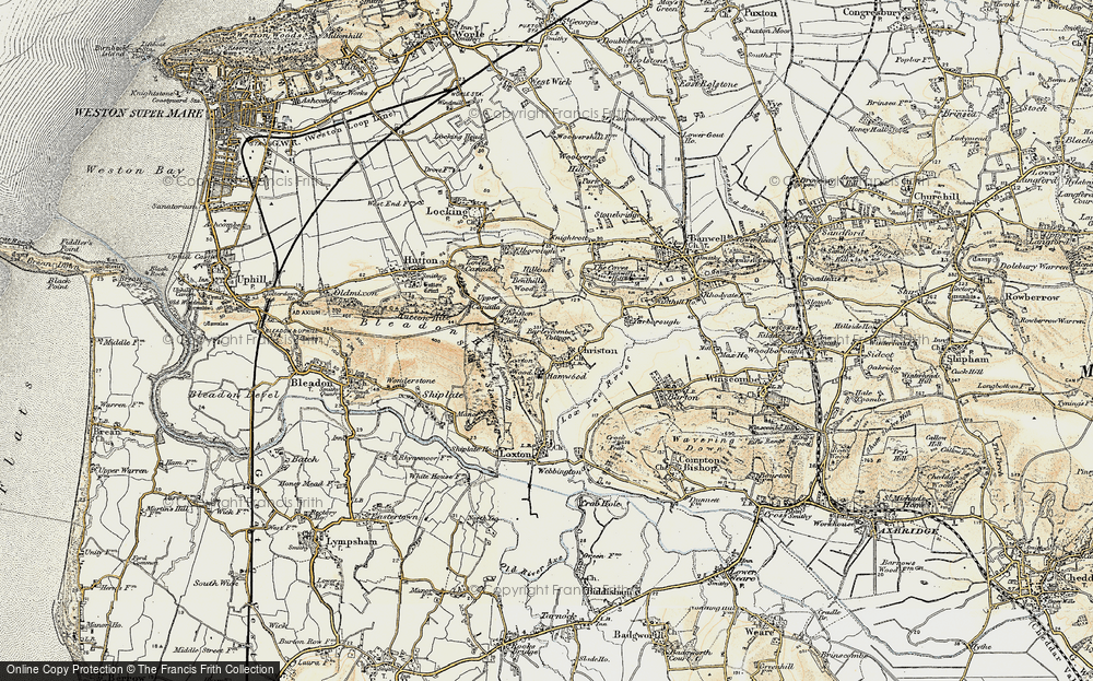 Old Map of Christon, 1899-1900 in 1899-1900