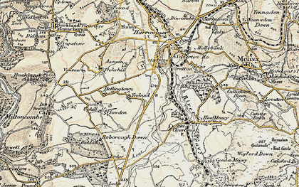 Old map of Chub Tor in 1899-1900