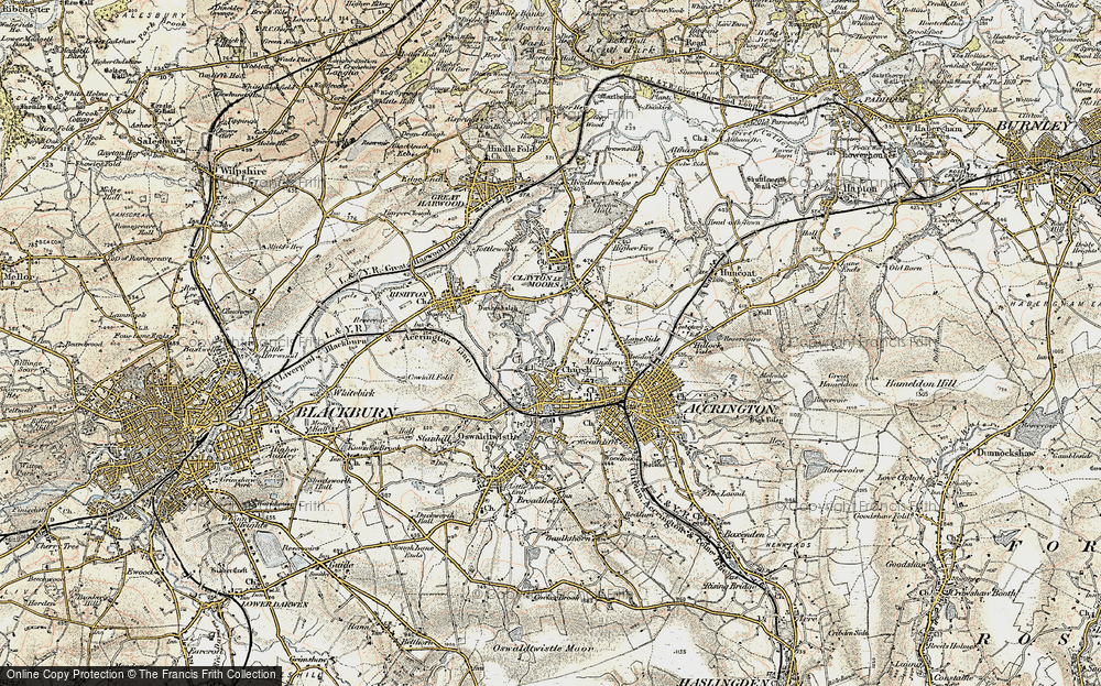 Old Map of Church, 1903 in 1903