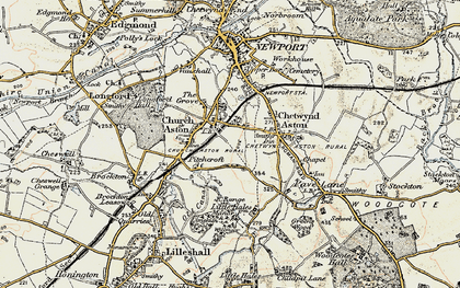 Old map of Church Aston in 1902
