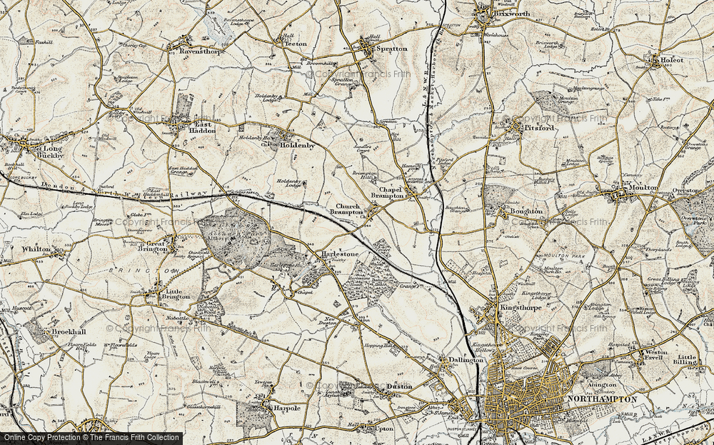 Old Map of Church Brampton, 1898-1901 in 1898-1901