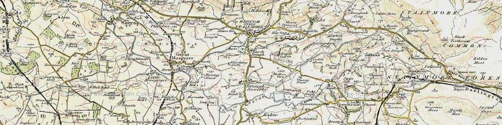 Old map of Augill Castle in 1903-1904