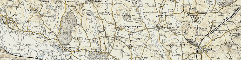 Old map of Church Broughton in 1902