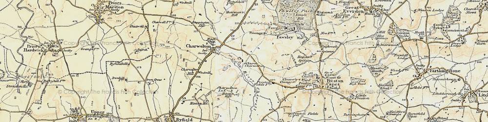 Old map of Church Charwelton in 1898-1901