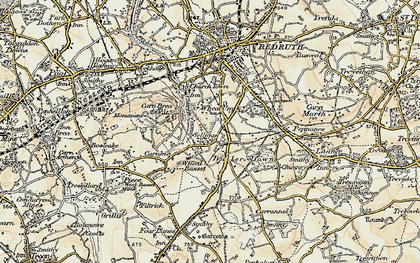 Old map of Church Coombe in 1900