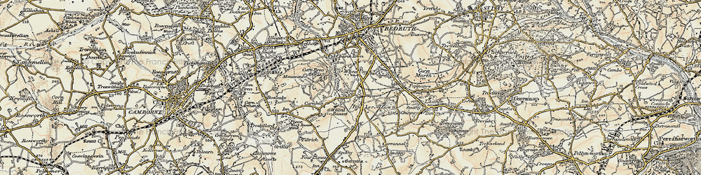 Old map of Church Coombe in 1900