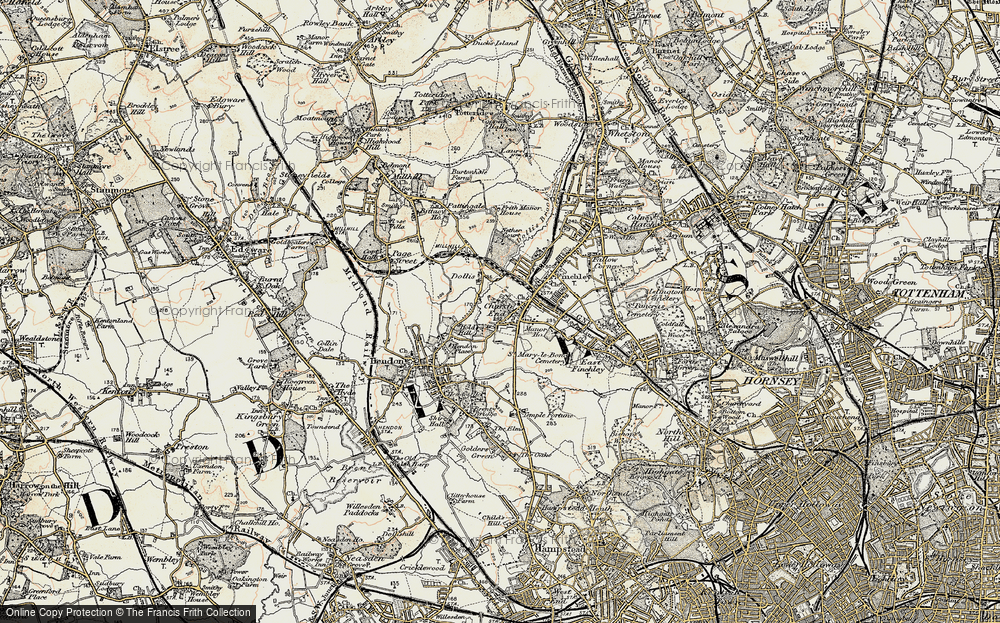 Old Map of Church End, 1897-1898 in 1897-1898