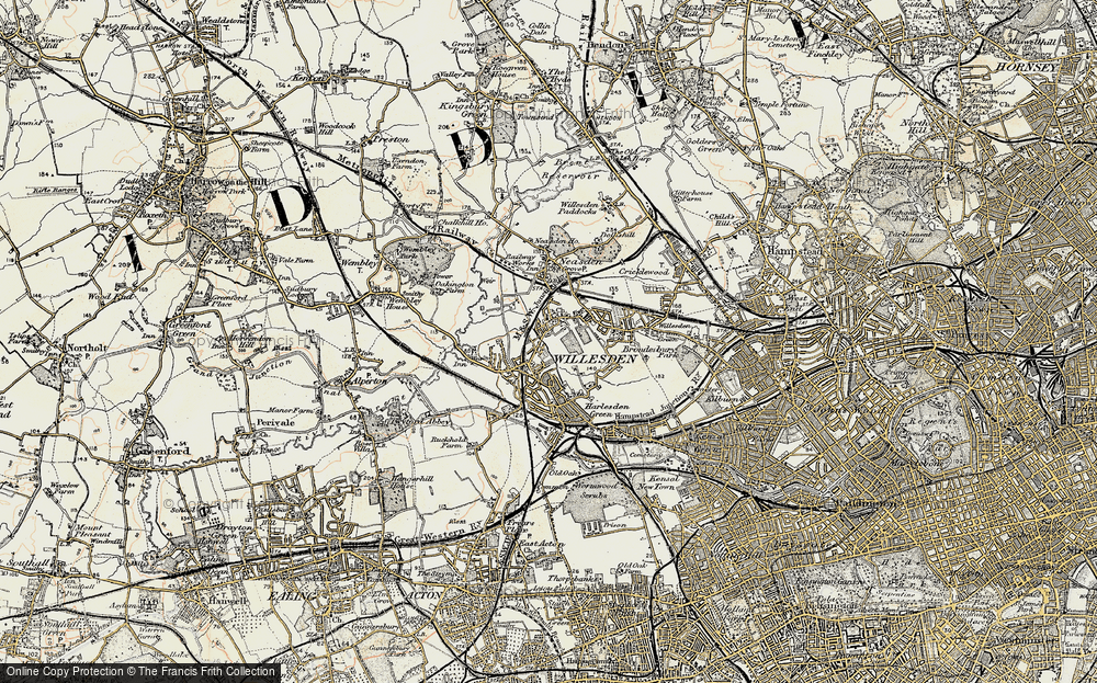 Old Map of Church End, 1897-1909 in 1897-1909