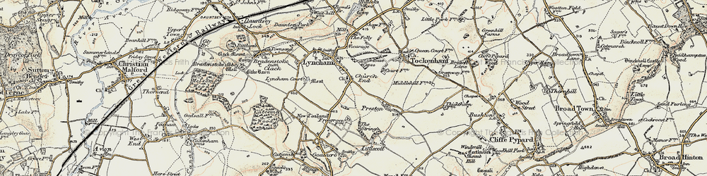 Old map of Church End in 1898-1899