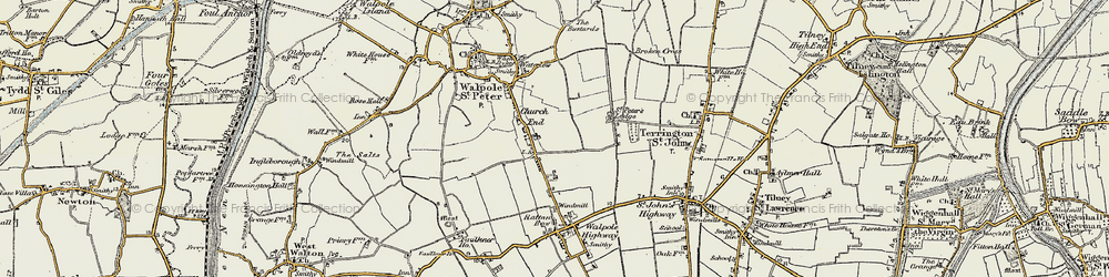 Old map of Church End in 1901-1902