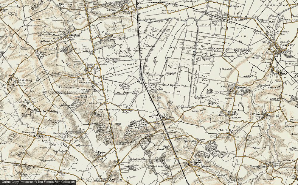 Old Map of Historic Map covering Wheatley's Drain in 1901