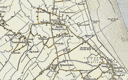 Old map of Church End in 1903-1908