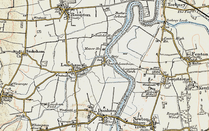 Old map of Laughterton Marsh in 1902-1903