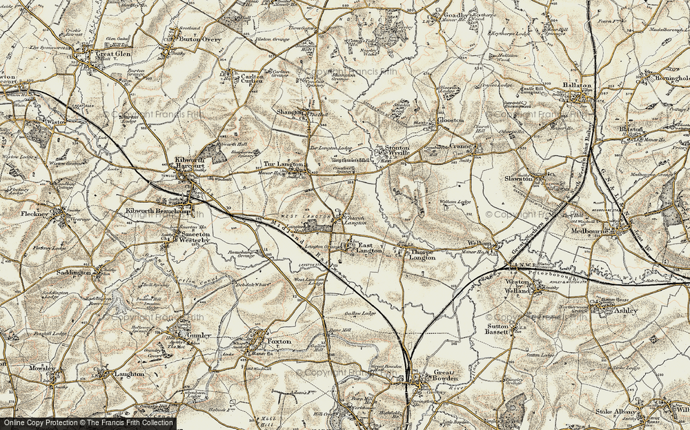 Old Map of Church Langton, 1901-1902 in 1901-1902