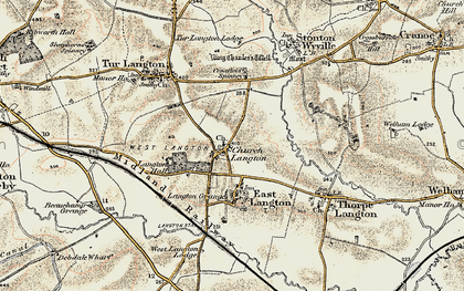 Old map of Church Langton in 1901-1902