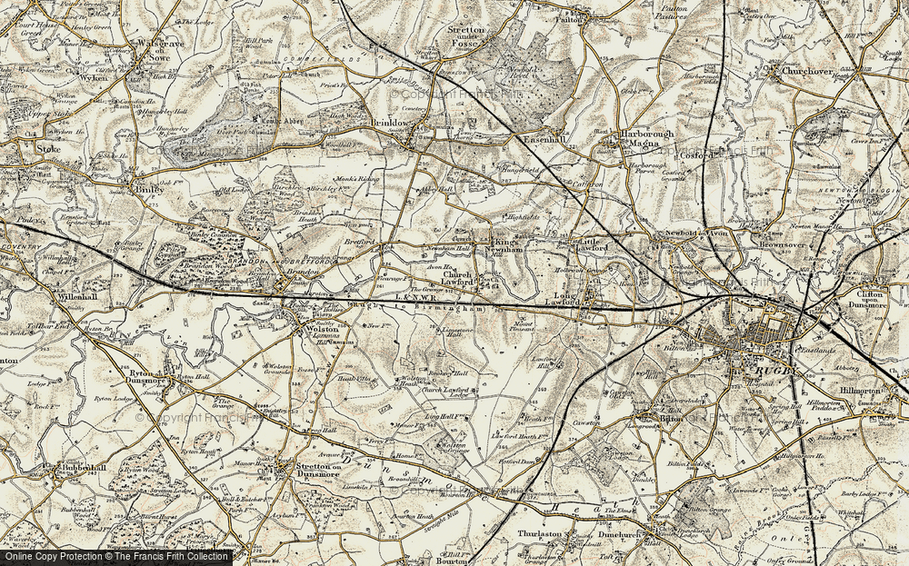 Old Map of Historic Map covering Avon Ho in 1901-1902