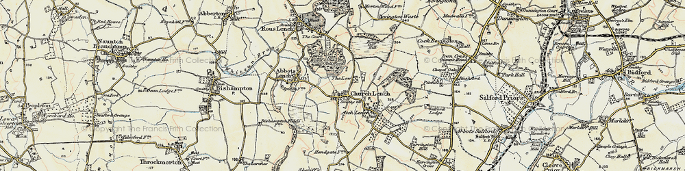 Old map of Church Lench in 1899-1901