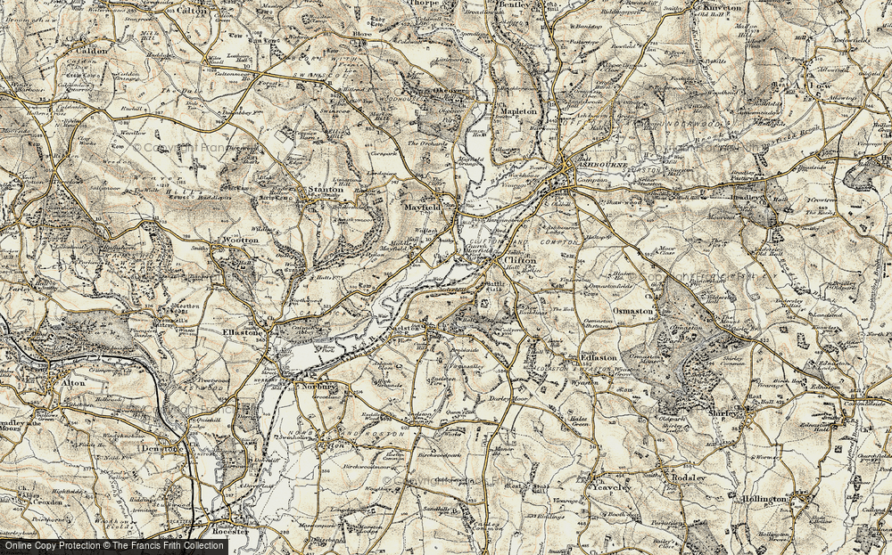 Old Map of Church Mayfield, 1902 in 1902