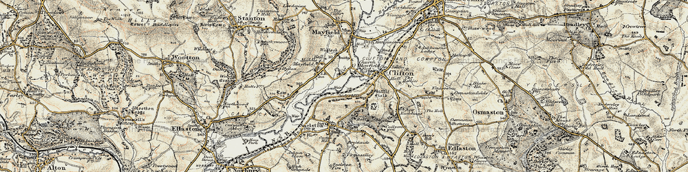 Old map of Church Mayfield in 1902