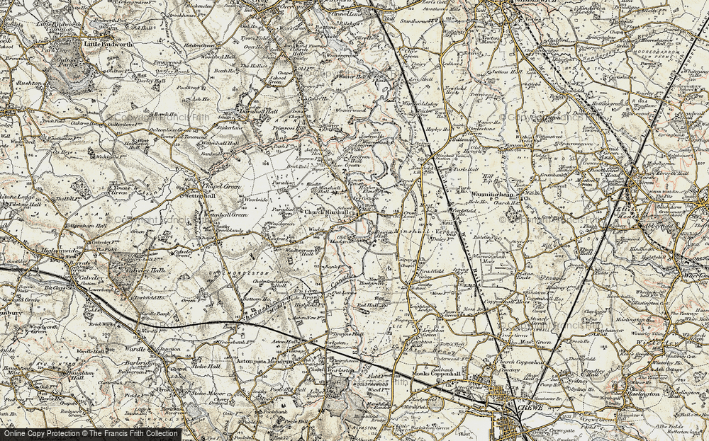 Old Map of Church Minshull, 1902-1903 in 1902-1903