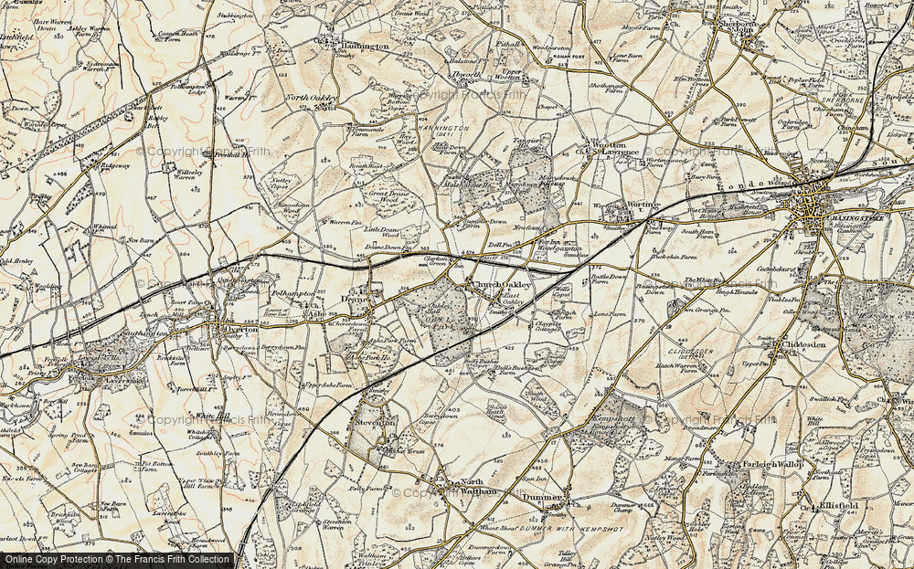 Old Map of Church Oakley, 1897-1900 in 1897-1900