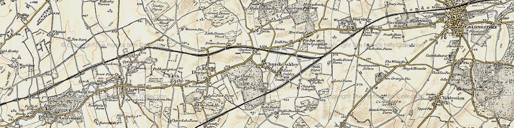 Old map of Church Oakley in 1897-1900