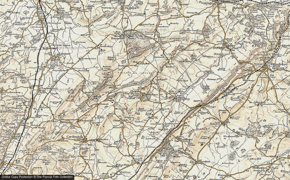 Old Map of Church Preen, 1902 in 1902
