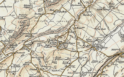 Old map of Church Preen in 1902
