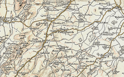 Old map of Church Pulverbatch in 1902-1903