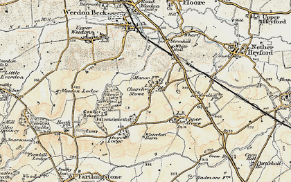 Old map of Church Stowe in 1898-1901