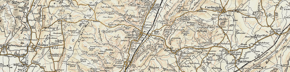 Old map of Church Stretton in 1902-1903