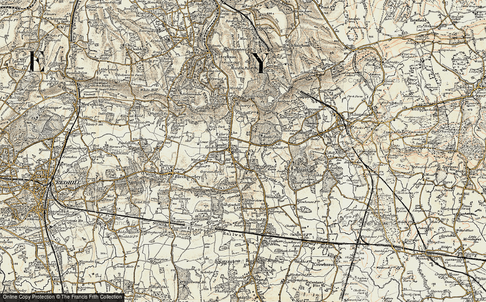Old Map of Historic Map covering Tilburstowhill Common in 1898-1902