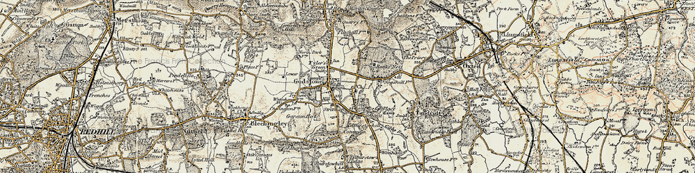 Old map of Tilburstowhill Common in 1898-1902