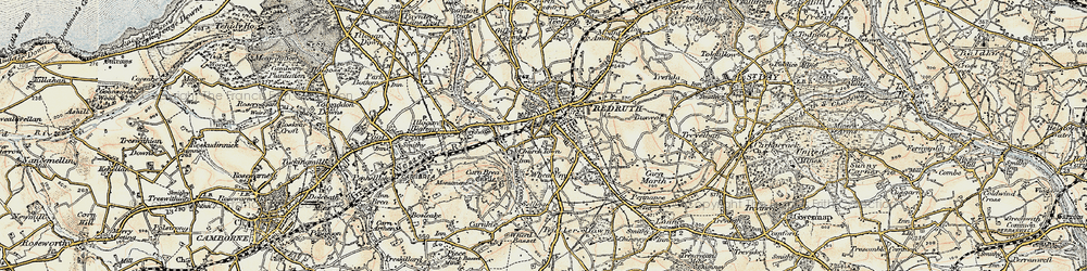Old map of Church Town in 1900