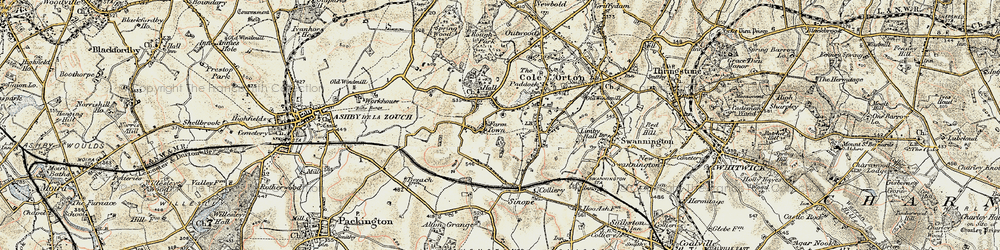 Old map of Church Town in 1902-1903